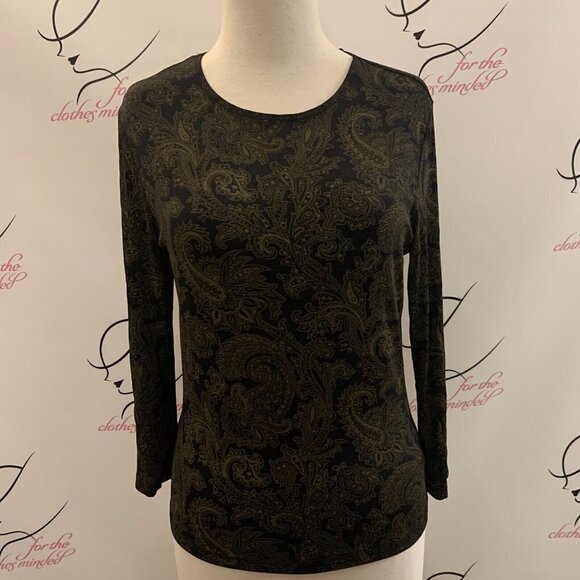 Susan Lawrence. Size PM. Tank Semi Sheer Stretch 3/4 Sleeve Pullover. B45 - Picture 1 of 4